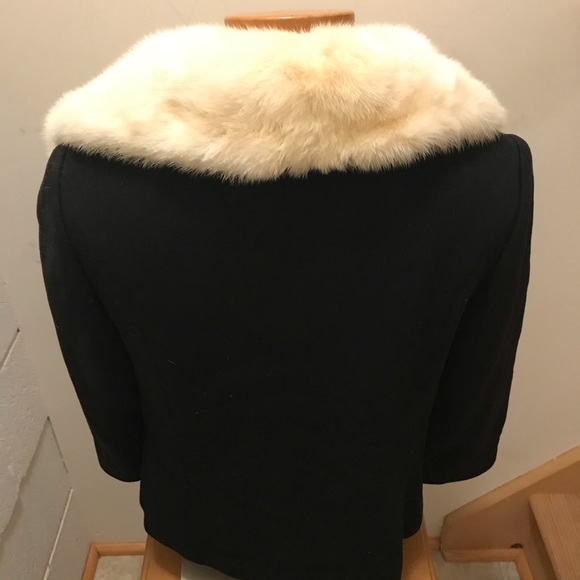 Hollywood Mink & Wool Black Jacket. Size Small - Picture 4 of 6